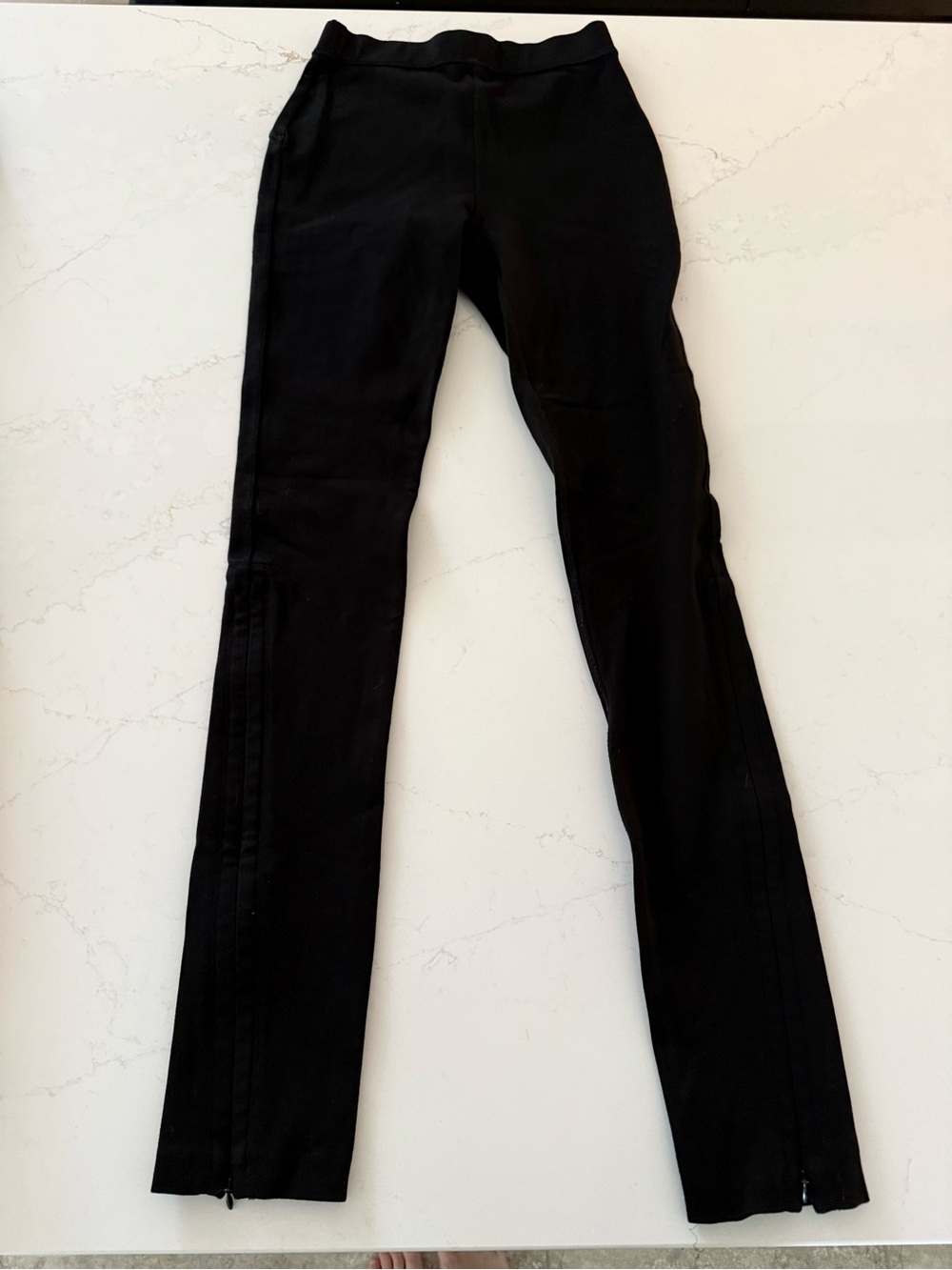 Something Navy Black Front Zip Split Hem Pants Size